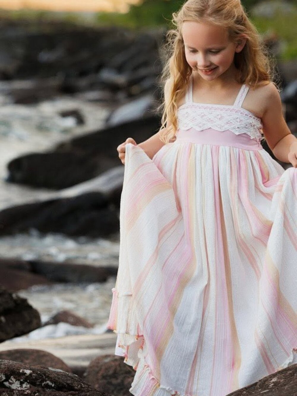Well Dressed Wolf Pink  Lurex & Lace Maxi size 4 NWT